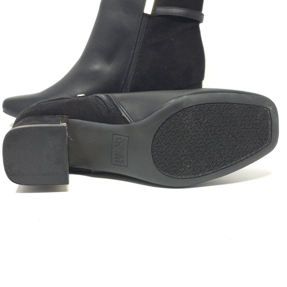 Jones New York Dress Booties with Block Heel and Gold Zip Ankle Boots 7M - Picture 8 of 16